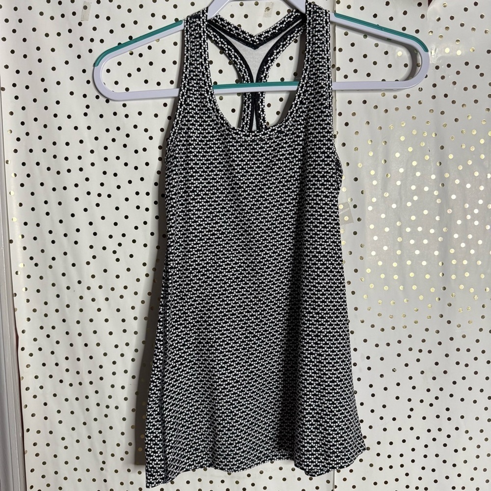 Lululemon Black and White Patterned Tank Top